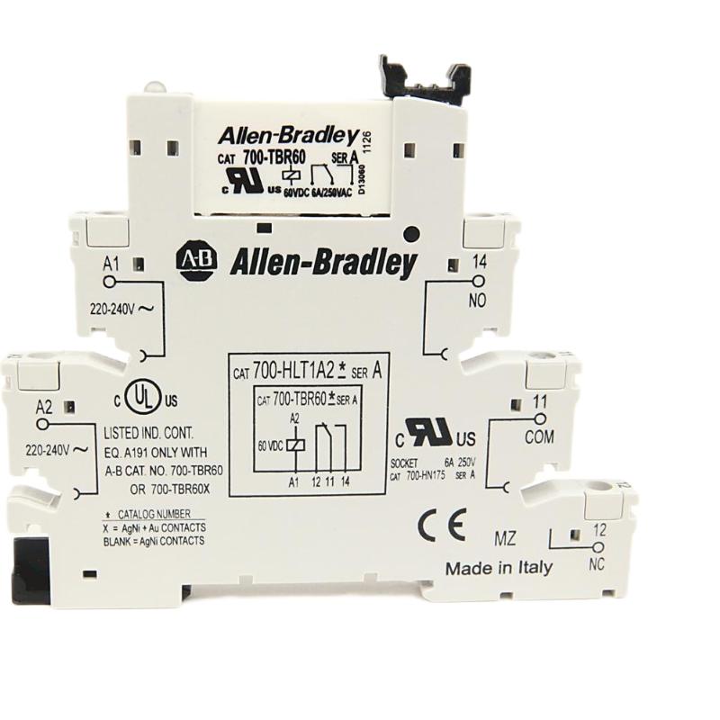 Allen Bradley 700-HLT12Z24 Terminal Block Relay Interface Relay Module DPDT 24V DC 10A Screw Terminal Rockwell Spare Parts